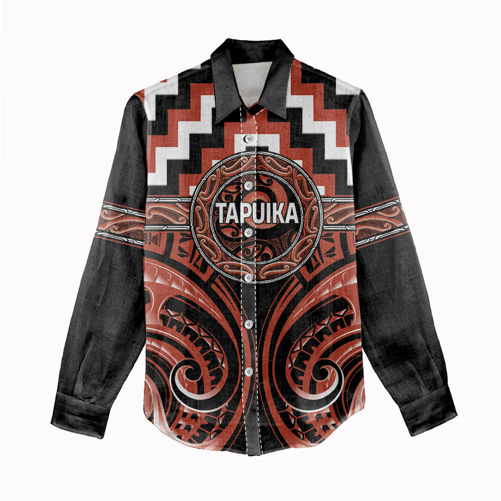 Aotearoa Tapuika Personalised Women Casual Shirt Maori Iwi Poutama Puhoro Tattoo LT14 - Polynesian Pride