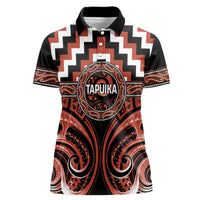 Aotearoa Tapuika Personalised Women Polo Shirt Maori Iwi Poutama Puhoro Tattoo LT14 Female Red - Polynesian Pride