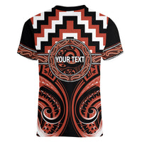 Aotearoa Tapuika Personalised Women V-Neck T-Shirt Maori Iwi Poutama Puhoro Tattoo LT14 - Polynesian Pride