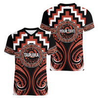 Aotearoa Tapuika Personalised Women V-Neck T-Shirt Maori Iwi Poutama Puhoro Tattoo LT14 - Polynesian Pride