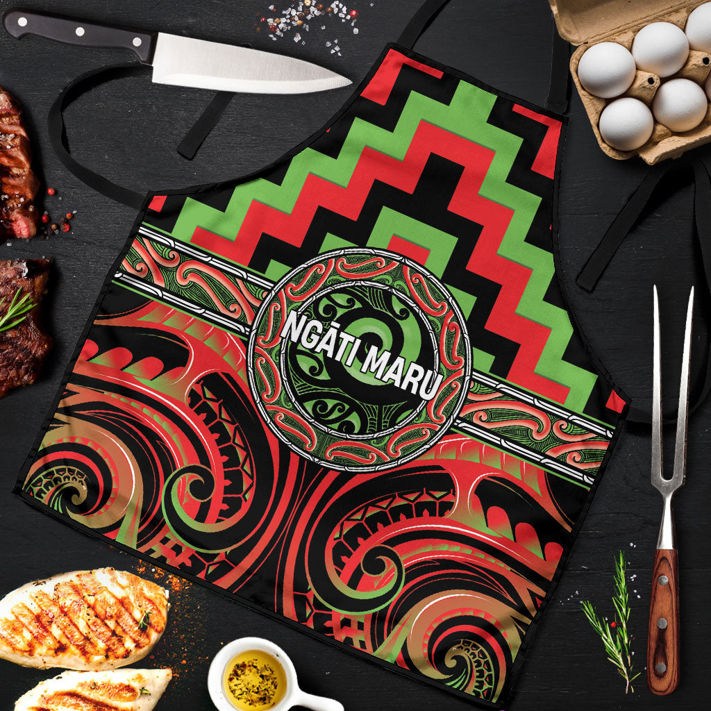Aotearoa Ngati Maru Apron Maori Iwi Poutama Puhoro Tattoo LT14 Red - Polynesian Pride