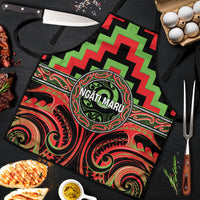Aotearoa Ngati Maru Apron Maori Iwi Poutama Puhoro Tattoo LT14 Red - Polynesian Pride