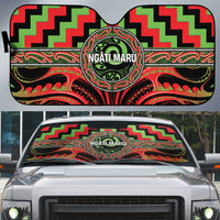 Aotearoa Ngati Maru Auto Sun Shade Maori Iwi Poutama Puhoro Tattoo LT14 Red - Polynesian Pride