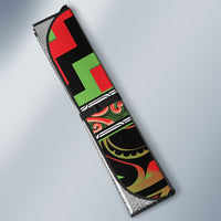 Aotearoa Ngati Maru Auto Sun Shade Maori Iwi Poutama Puhoro Tattoo LT14 - Polynesian Pride