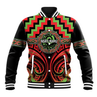 Aotearoa Ngati Maru Personalised Baseball Jacket Maori Iwi Poutama Puhoro Tattoo LT14 Unisex Red - Polynesian Pride
