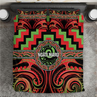 Aotearoa Ngati Maru Bedding Set Maori Iwi Poutama Puhoro Tattoo LT14 Red - Polynesian Pride