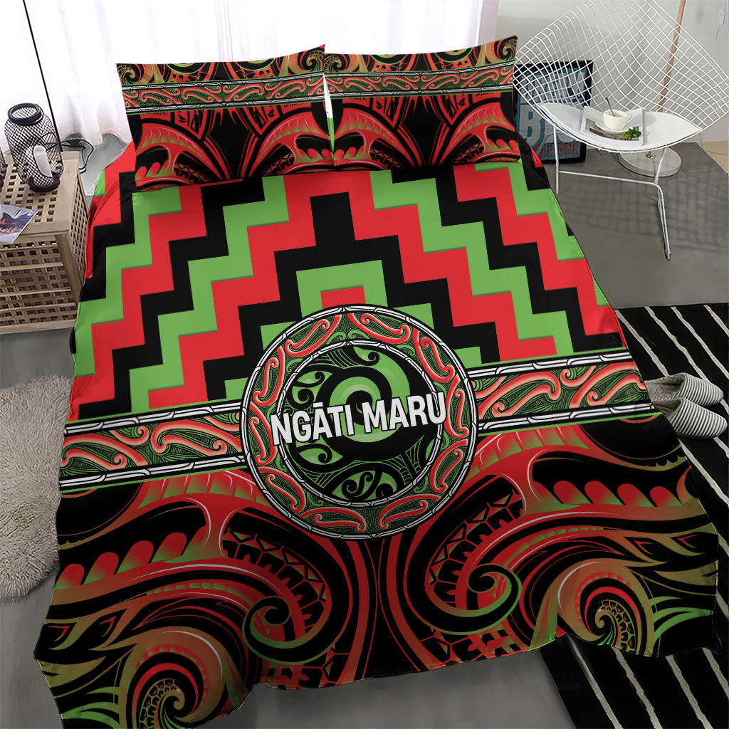 Aotearoa Ngati Maru Bedding Set Maori Iwi Poutama Puhoro Tattoo LT14 - Polynesian Pride