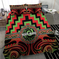 Aotearoa Ngati Maru Bedding Set Maori Iwi Poutama Puhoro Tattoo LT14 - Polynesian Pride