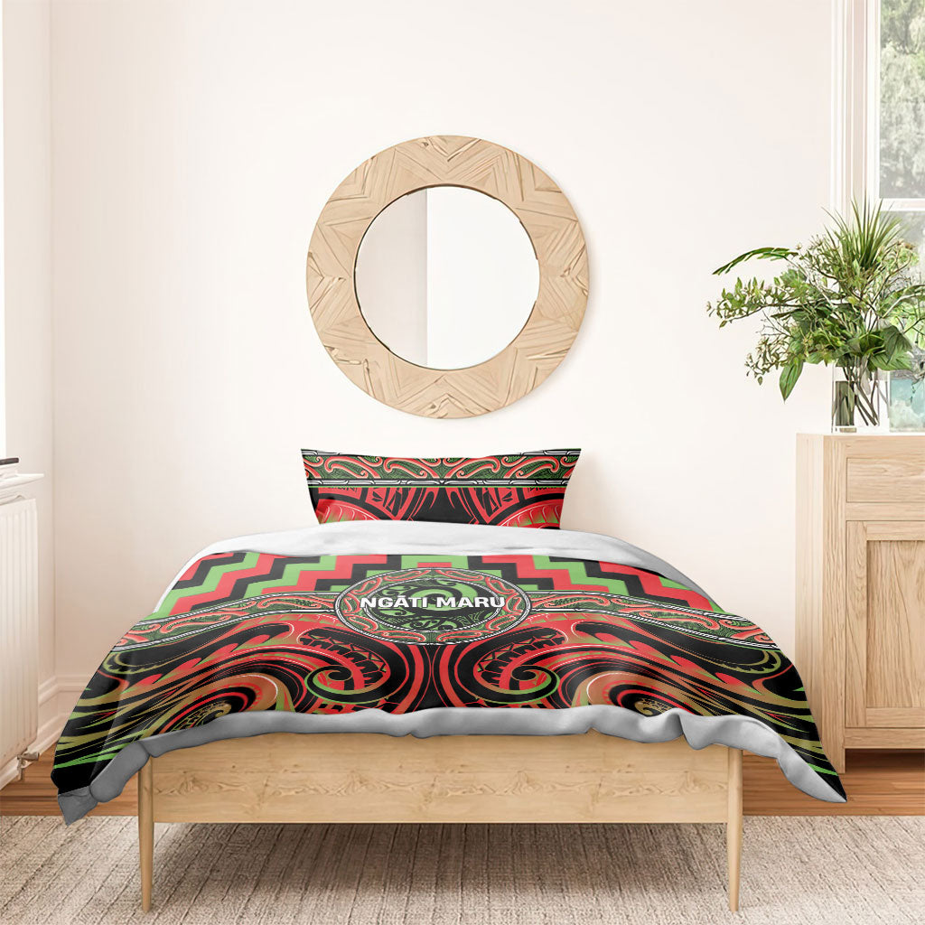 Aotearoa Ngati Maru Bedding Set Maori Iwi Poutama Puhoro Tattoo LT14 - Polynesian Pride