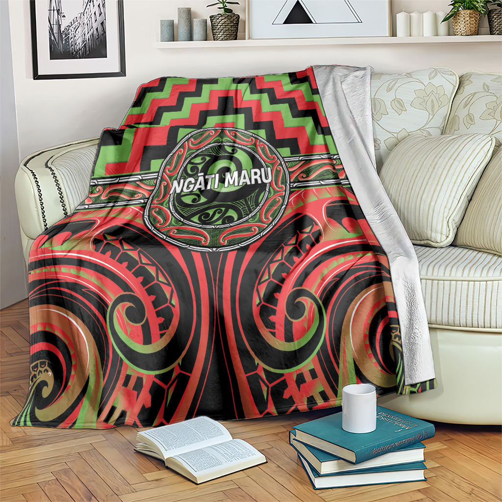 Aotearoa Ngati Maru Blanket Maori Iwi Poutama Puhoro Tattoo LT14 Red - Polynesian Pride