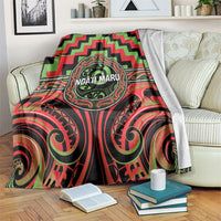 Aotearoa Ngati Maru Blanket Maori Iwi Poutama Puhoro Tattoo LT14 Red - Polynesian Pride