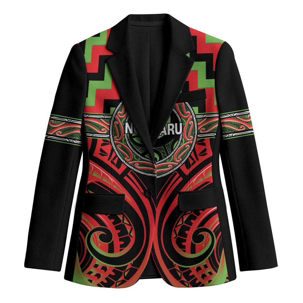 Aotearoa Ngati Maru Personalised Blazer Maori Iwi Poutama Puhoro Tattoo LT14 Unisex Red - Polynesian Pride