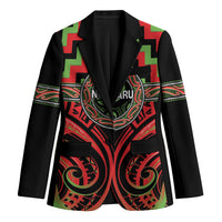 Aotearoa Ngati Maru Personalised Blazer Maori Iwi Poutama Puhoro Tattoo LT14 Unisex Red - Polynesian Pride