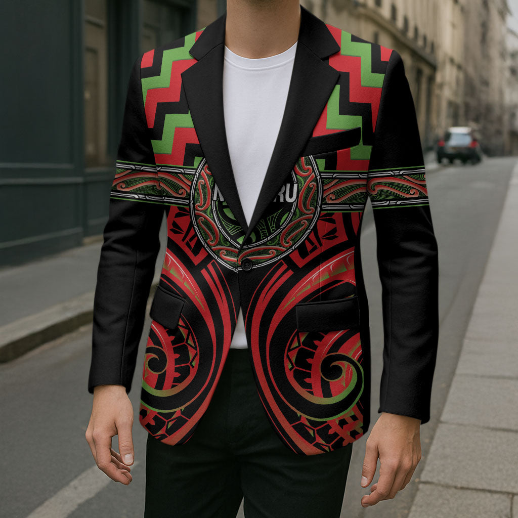 Aotearoa Ngati Maru Personalised Blazer Maori Iwi Poutama Puhoro Tattoo LT14 - Polynesian Pride