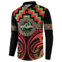 Aotearoa Ngati Maru Personalised Button Sweatshirt Maori Iwi Poutama Puhoro Tattoo LT14 - Polynesian Pride