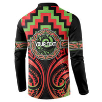 Aotearoa Ngati Maru Personalised Button Sweatshirt Maori Iwi Poutama Puhoro Tattoo LT14 - Polynesian Pride