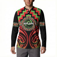 Aotearoa Ngati Maru Personalised Button Sweatshirt Maori Iwi Poutama Puhoro Tattoo LT14 - Polynesian Pride