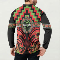 Aotearoa Ngati Maru Personalised Button Sweatshirt Maori Iwi Poutama Puhoro Tattoo LT14 - Polynesian Pride