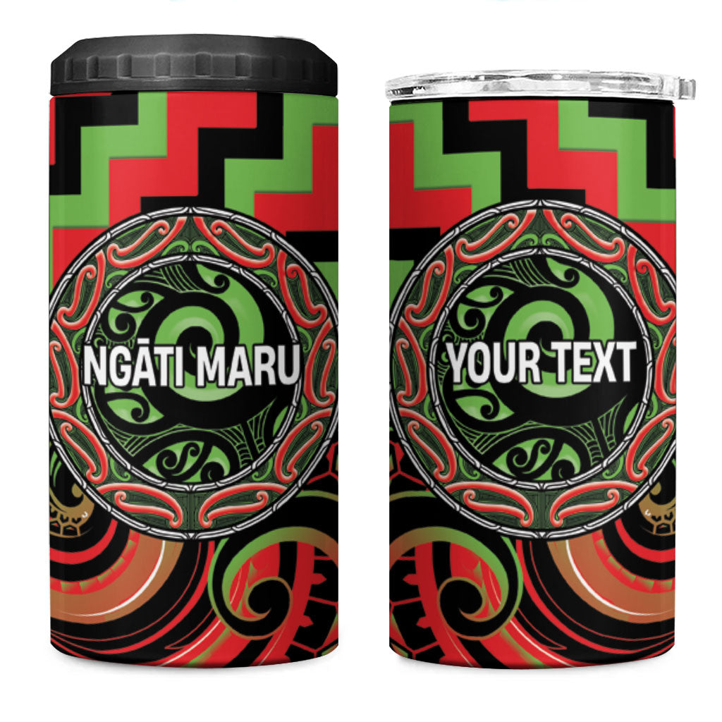 Aotearoa Ngati Maru Personalised 4 in 1 Can Cooler Tumbler Maori Iwi Poutama Puhoro Tattoo LT14 One Size: 16 oz Red - Polynesian Pride
