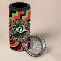 Aotearoa Ngati Maru Personalised 4 in 1 Can Cooler Tumbler Maori Iwi Poutama Puhoro Tattoo LT14 - Polynesian Pride