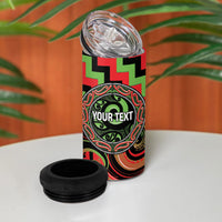 Aotearoa Ngati Maru Personalised 4 in 1 Can Cooler Tumbler Maori Iwi Poutama Puhoro Tattoo LT14 - Polynesian Pride