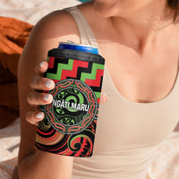 Aotearoa Ngati Maru Personalised 4 in 1 Can Cooler Tumbler Maori Iwi Poutama Puhoro Tattoo LT14 - Polynesian Pride