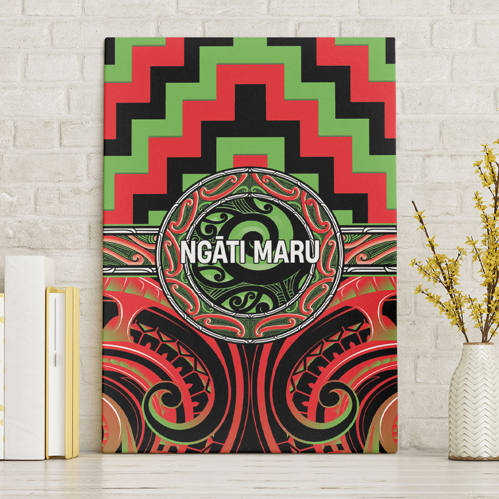 Aotearoa Ngati Maru Canvas Wall Art Maori Iwi Poutama Puhoro Tattoo LT14 Without Frame Red - Polynesian Pride