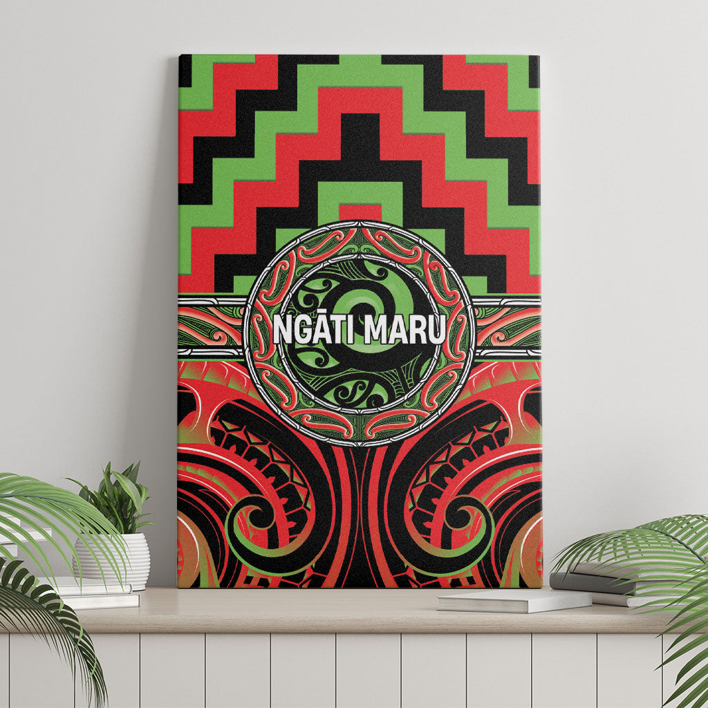 Aotearoa Ngati Maru Canvas Wall Art Maori Iwi Poutama Puhoro Tattoo LT14 - Polynesian Pride