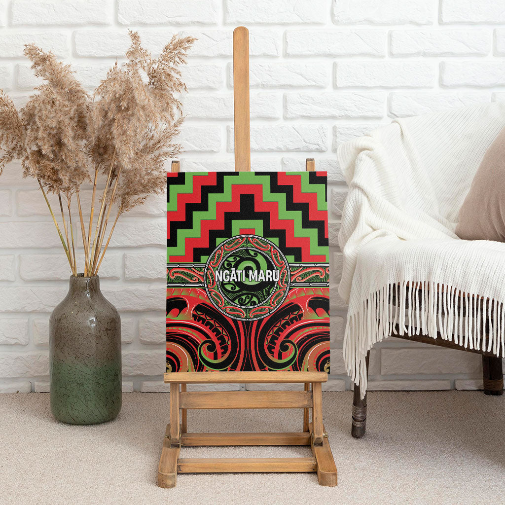 Aotearoa Ngati Maru Canvas Wall Art Maori Iwi Poutama Puhoro Tattoo LT14 - Polynesian Pride