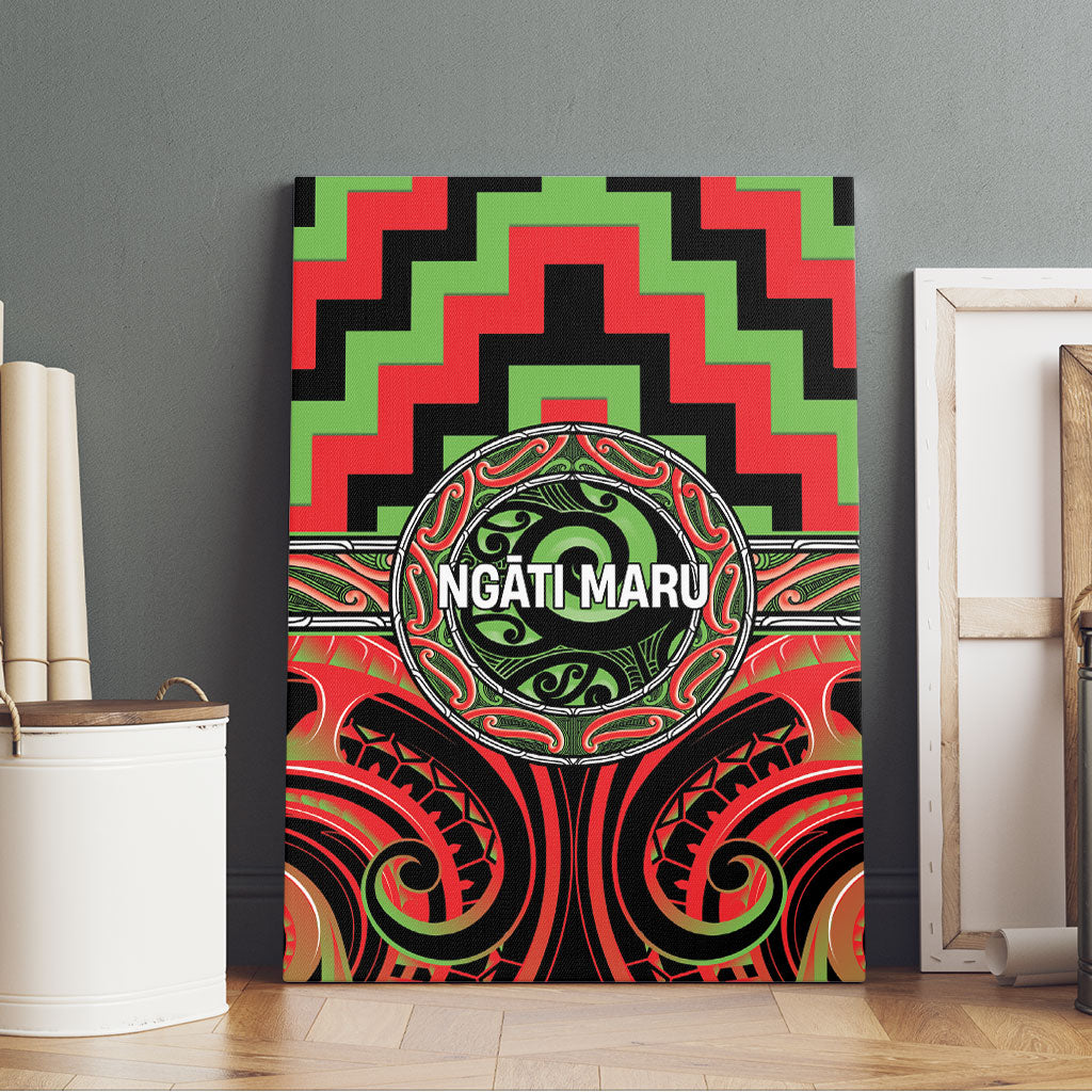 Aotearoa Ngati Maru Canvas Wall Art Maori Iwi Poutama Puhoro Tattoo LT14 - Polynesian Pride