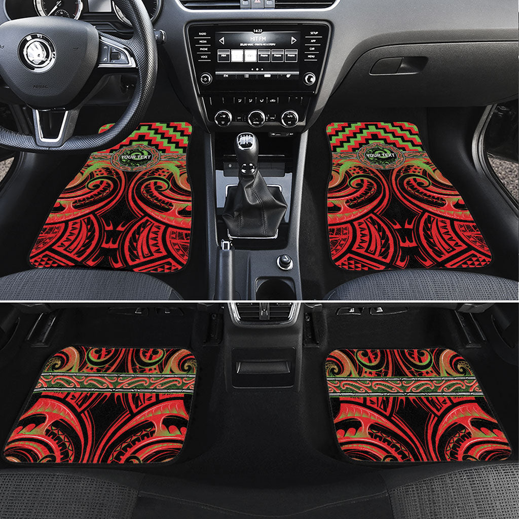 Aotearoa Ngati Maru Personalised Car Mats Maori Iwi Poutama Puhoro Tattoo LT14 Set 4pcs Red - Polynesian Pride