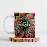 Aotearoa Ngati Maru Personalised Ceramic Mug Maori Iwi Poutama Puhoro Tattoo LT14 Red - Polynesian Pride