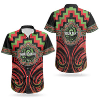 Aotearoa Ngati Maru Personalised Couples Matching Puletasi and Hawaiian Shirt Maori Iwi Poutama Puhoro Tattoo LT14 - Polynesian Pride