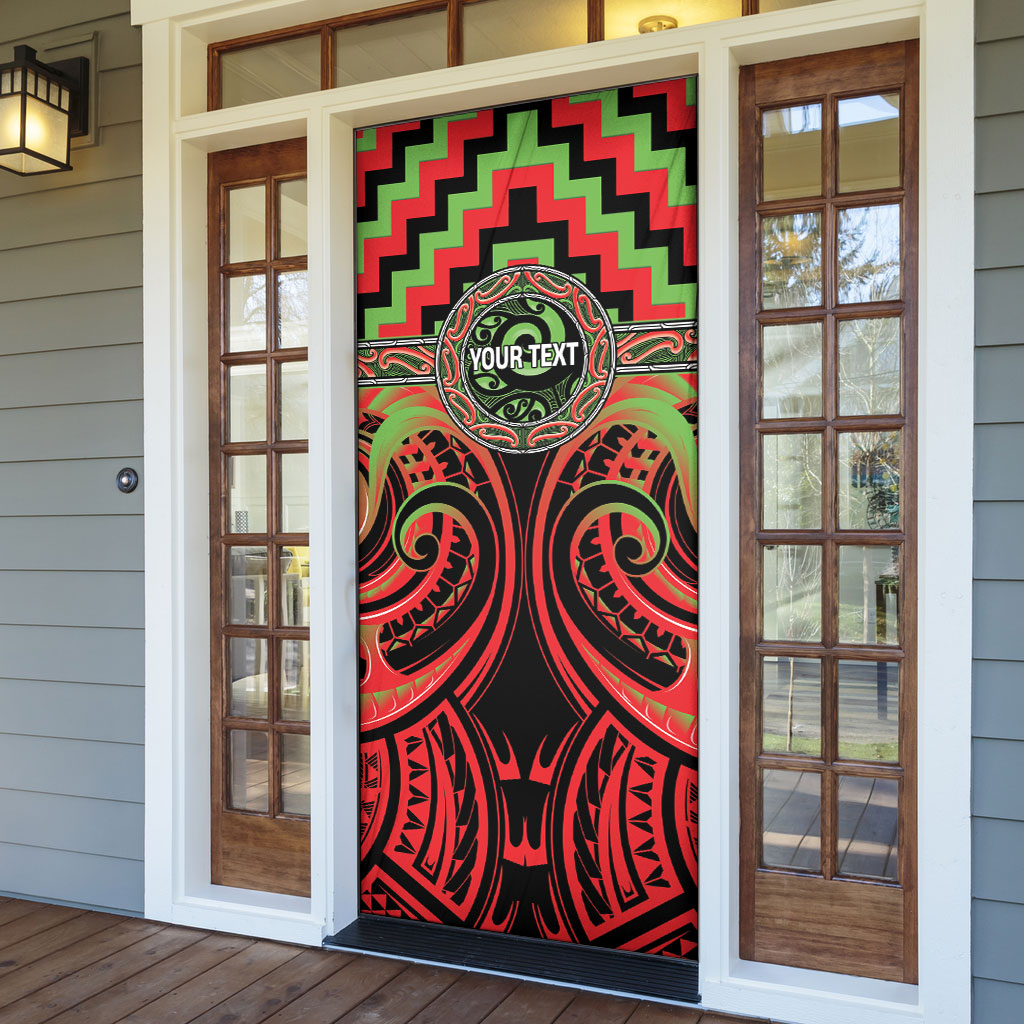 Aotearoa Ngati Maru Personalised Door Cover Maori Iwi Poutama Puhoro Tattoo LT14 - Polynesian Pride