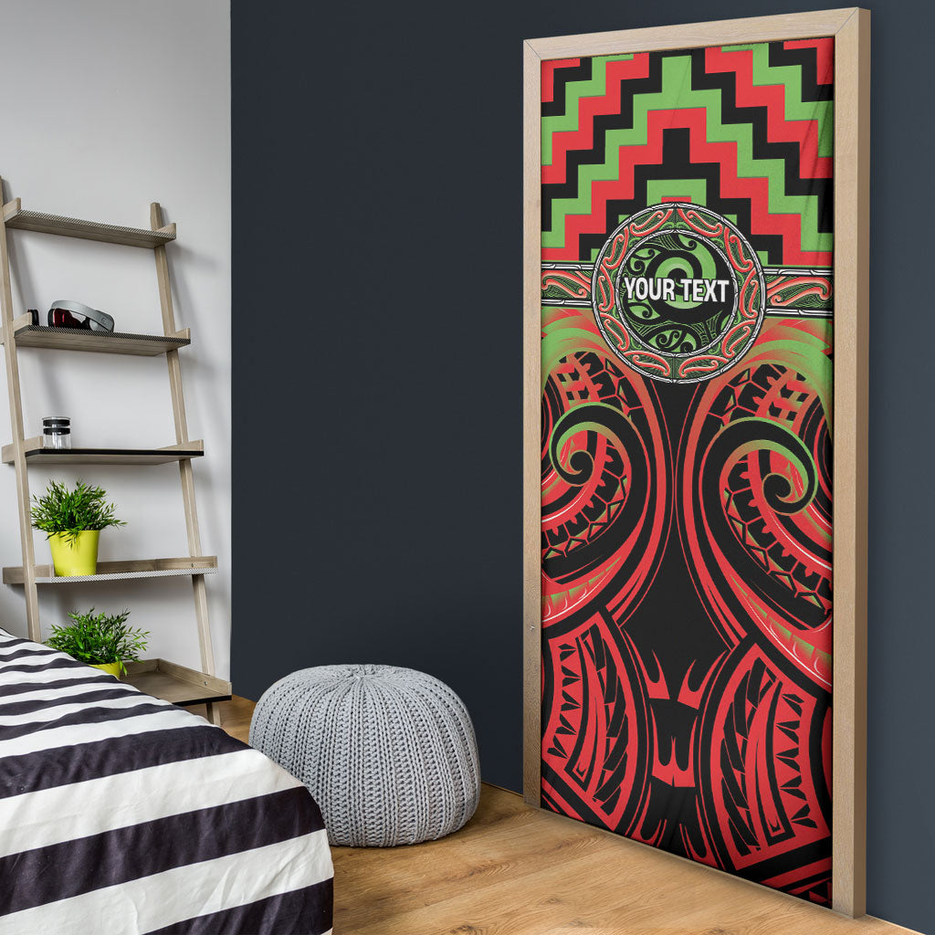 Aotearoa Ngati Maru Personalised Door Cover Maori Iwi Poutama Puhoro Tattoo LT14 - Polynesian Pride