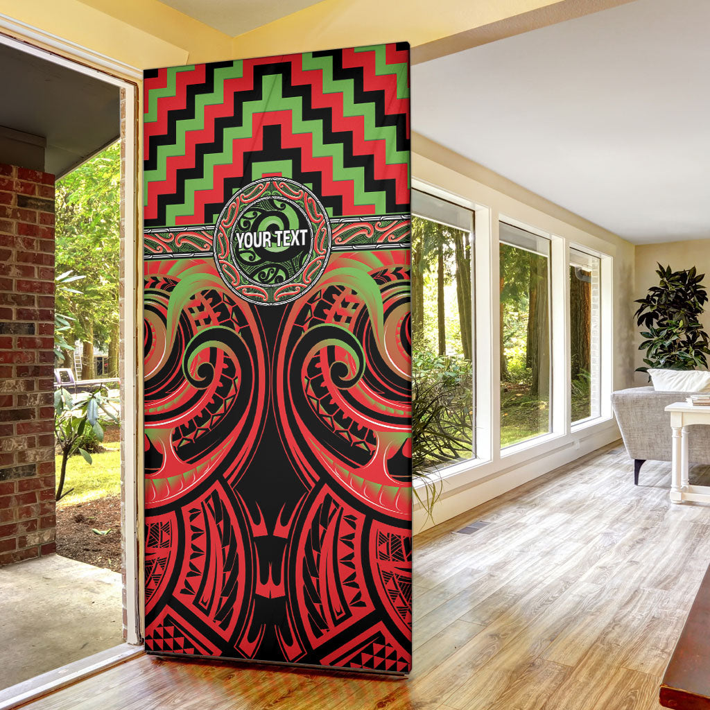 Aotearoa Ngati Maru Personalised Door Cover Maori Iwi Poutama Puhoro Tattoo LT14 - Polynesian Pride