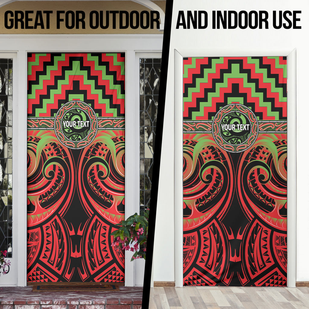 Aotearoa Ngati Maru Personalised Door Cover Maori Iwi Poutama Puhoro Tattoo LT14 - Polynesian Pride