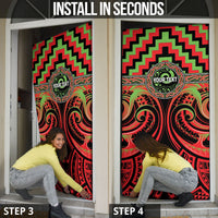 Aotearoa Ngati Maru Personalised Door Cover Maori Iwi Poutama Puhoro Tattoo LT14 - Polynesian Pride