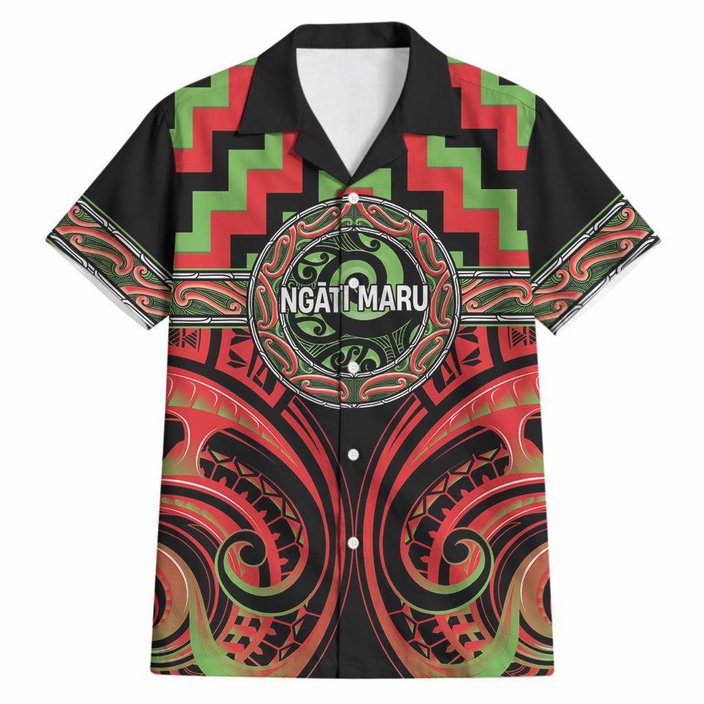 Aotearoa Ngati Maru Personalised Hawaiian Shirt Maori Iwi Poutama Puhoro Tattoo LT14 Red - Polynesian Pride