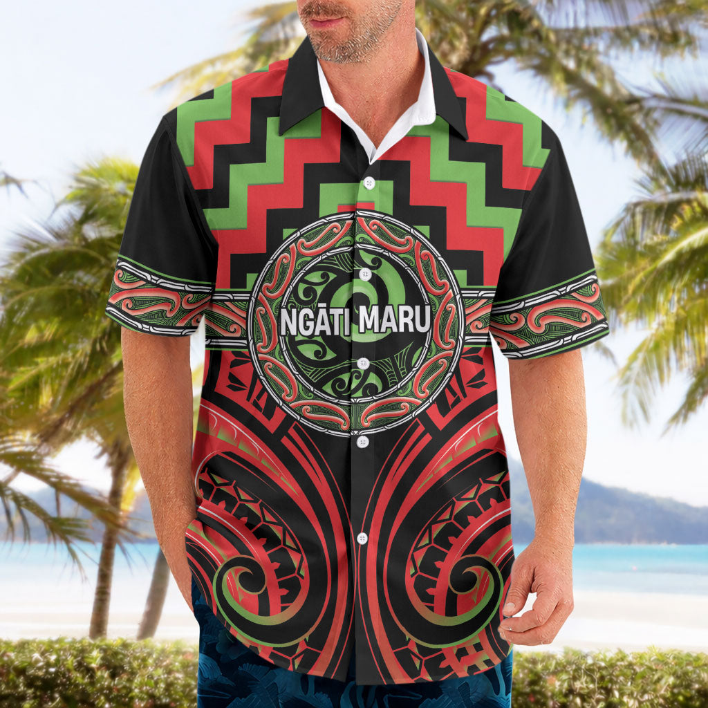 Aotearoa Ngati Maru Personalised Hawaiian Shirt Maori Iwi Poutama Puhoro Tattoo LT14 - Polynesian Pride