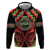 Aotearoa Ngati Maru Personalised Hoodie Maori Iwi Poutama Puhoro Tattoo LT14 Pullover Hoodie Red - Polynesian Pride