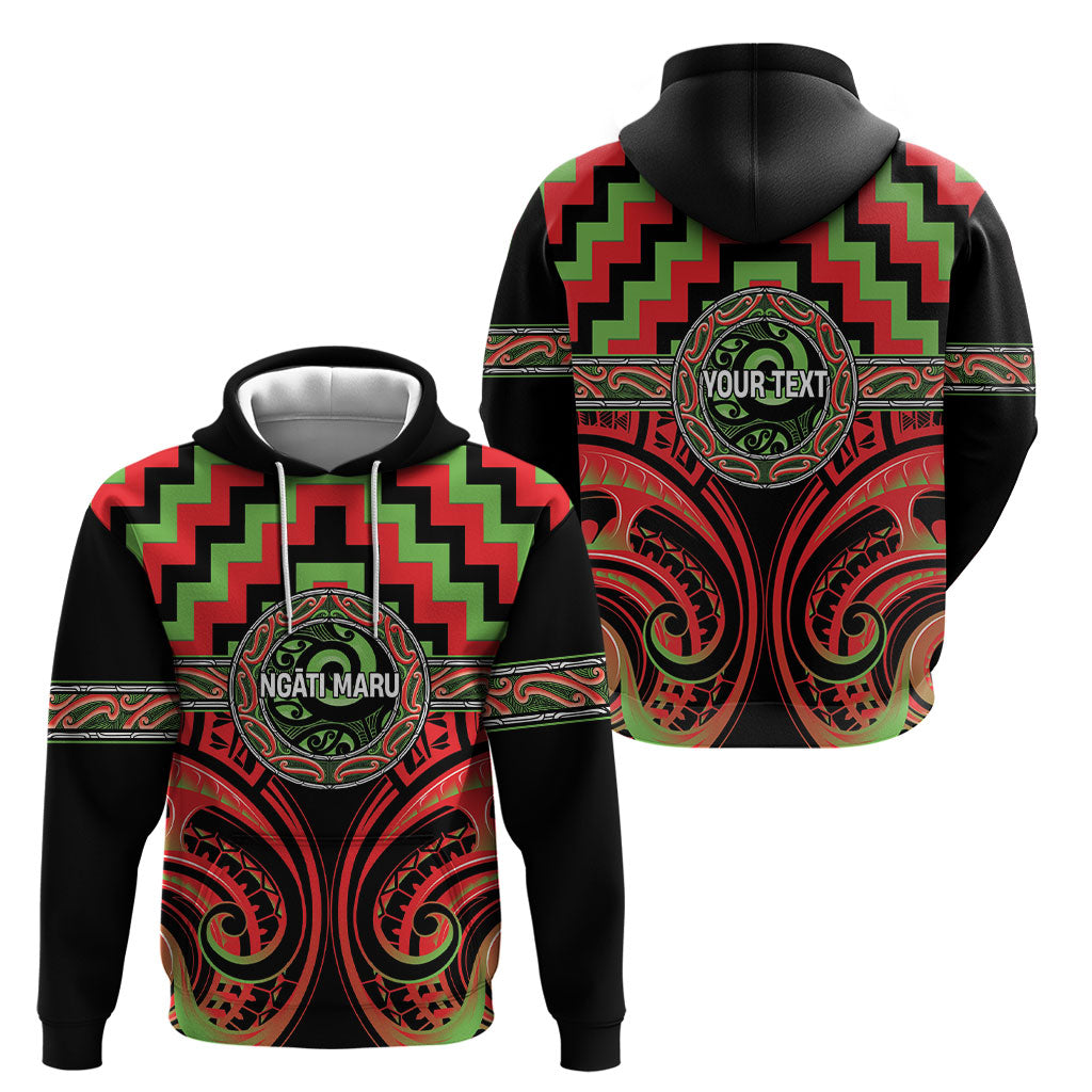 Aotearoa Ngati Maru Personalised Hoodie Maori Iwi Poutama Puhoro Tattoo LT14 - Polynesian Pride