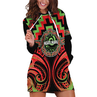 Aotearoa Ngati Maru Personalised Hoodie Dress Maori Iwi Poutama Puhoro Tattoo LT14 Red - Polynesian Pride
