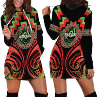 Aotearoa Ngati Maru Personalised Hoodie Dress Maori Iwi Poutama Puhoro Tattoo LT14 - Polynesian Pride