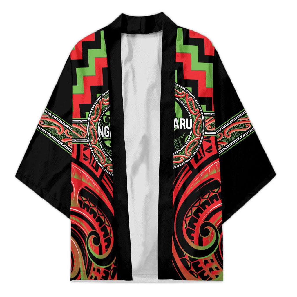 Aotearoa Ngati Maru Personalised Kimono Maori Iwi Poutama Puhoro Tattoo LT14 Unisex Red - Polynesian Pride