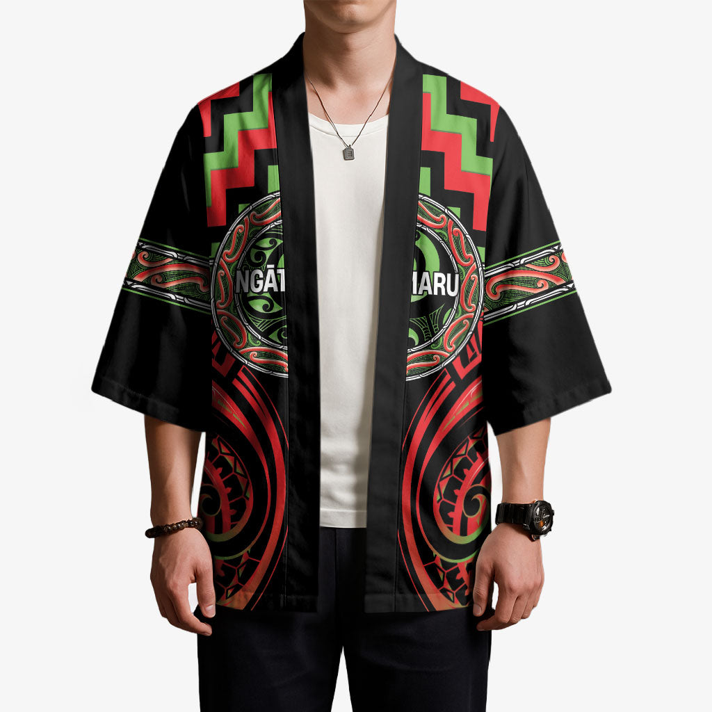 Aotearoa Ngati Maru Personalised Kimono Maori Iwi Poutama Puhoro Tattoo LT14 - Polynesian Pride