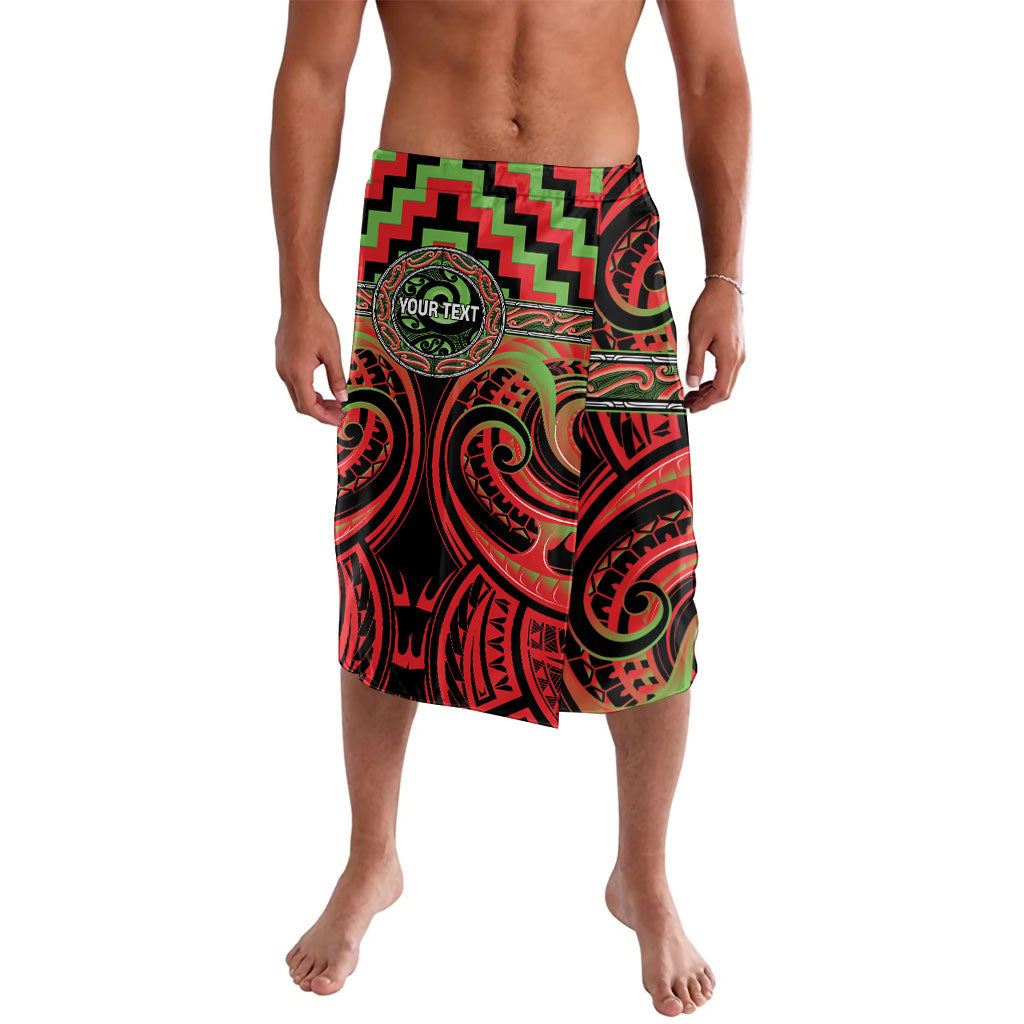 Aotearoa Ngati Maru Personalised Lavalava Maori Iwi Poutama Puhoro Tattoo LT14 Red - Polynesian Pride