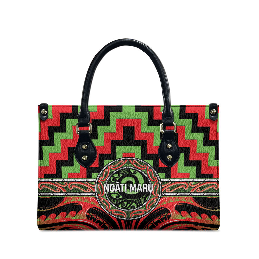 Aotearoa Ngati Maru Leather Bag Maori Iwi Poutama Puhoro Tattoo LT14 - Polynesian Pride