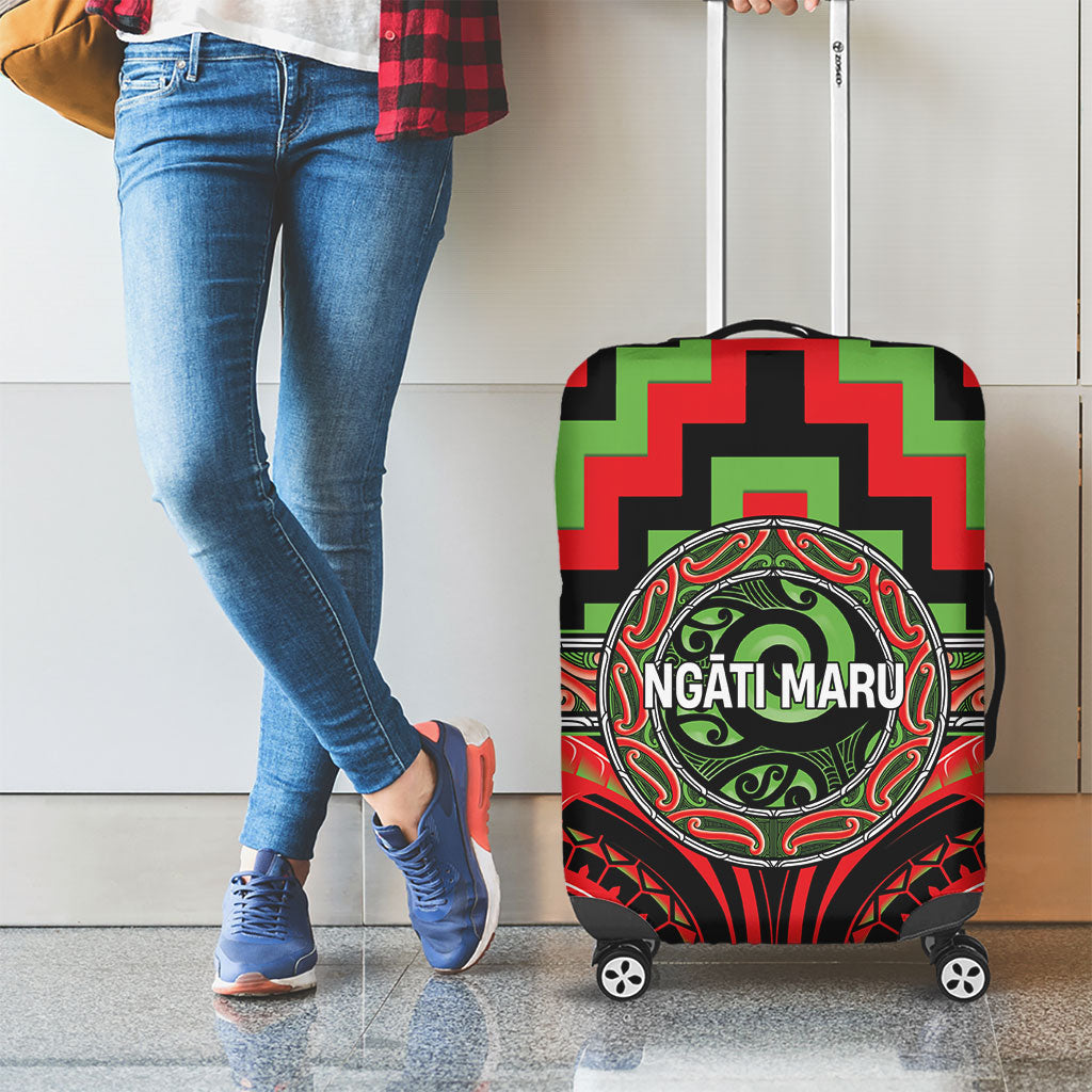 Aotearoa Ngati Maru Luggage Cover Maori Iwi Poutama Puhoro Tattoo LT14 - Polynesian Pride