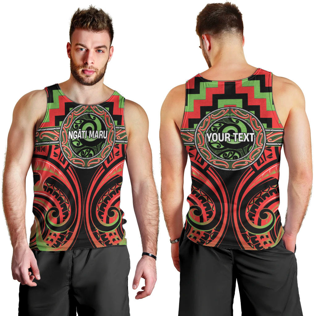 Aotearoa Ngati Maru Personalised Men Tank Top Maori Iwi Poutama Puhoro Tattoo LT14 - Polynesian Pride